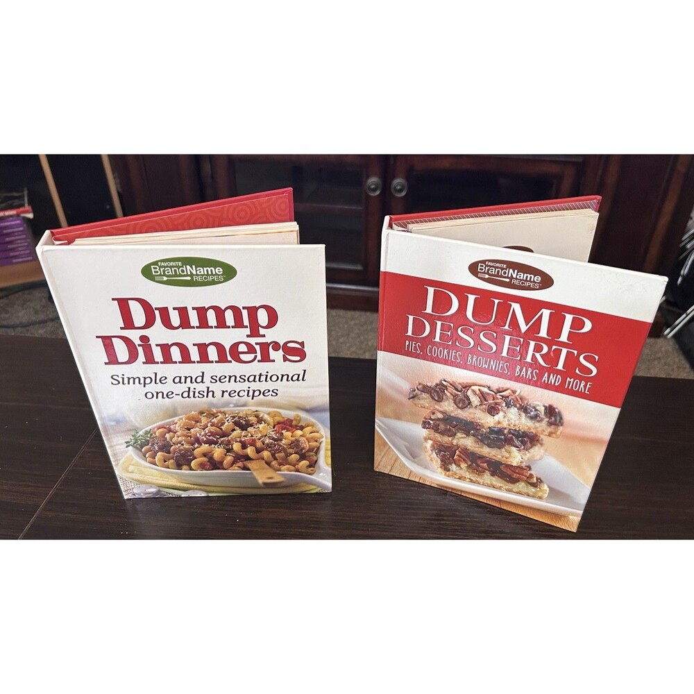 2 Favorite Brand Name Recipes Dump Dinners & Dump Desserts Cookbook Lot Hardback